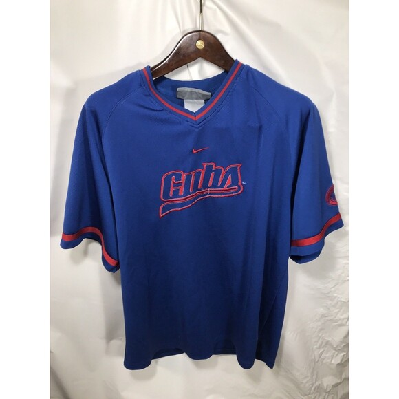 Vintage Nike Chicago Cubs Blue Pullover Jersey SZ Medium MLB - Picture 1 of 7